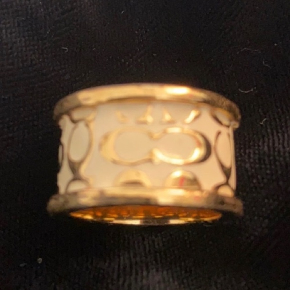 Coach enamel and gold plated ring 7